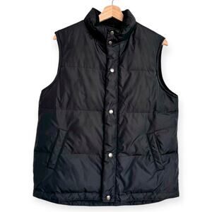 Roots Athletics Black Down Filled Fleece Lined Puffer Vest Pockets Men's Size M